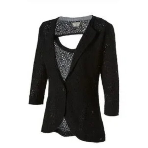 LIKE NEW! Volcom "Frochickie" Black Open Lace Jacket Size XS - Picture 3 of 10